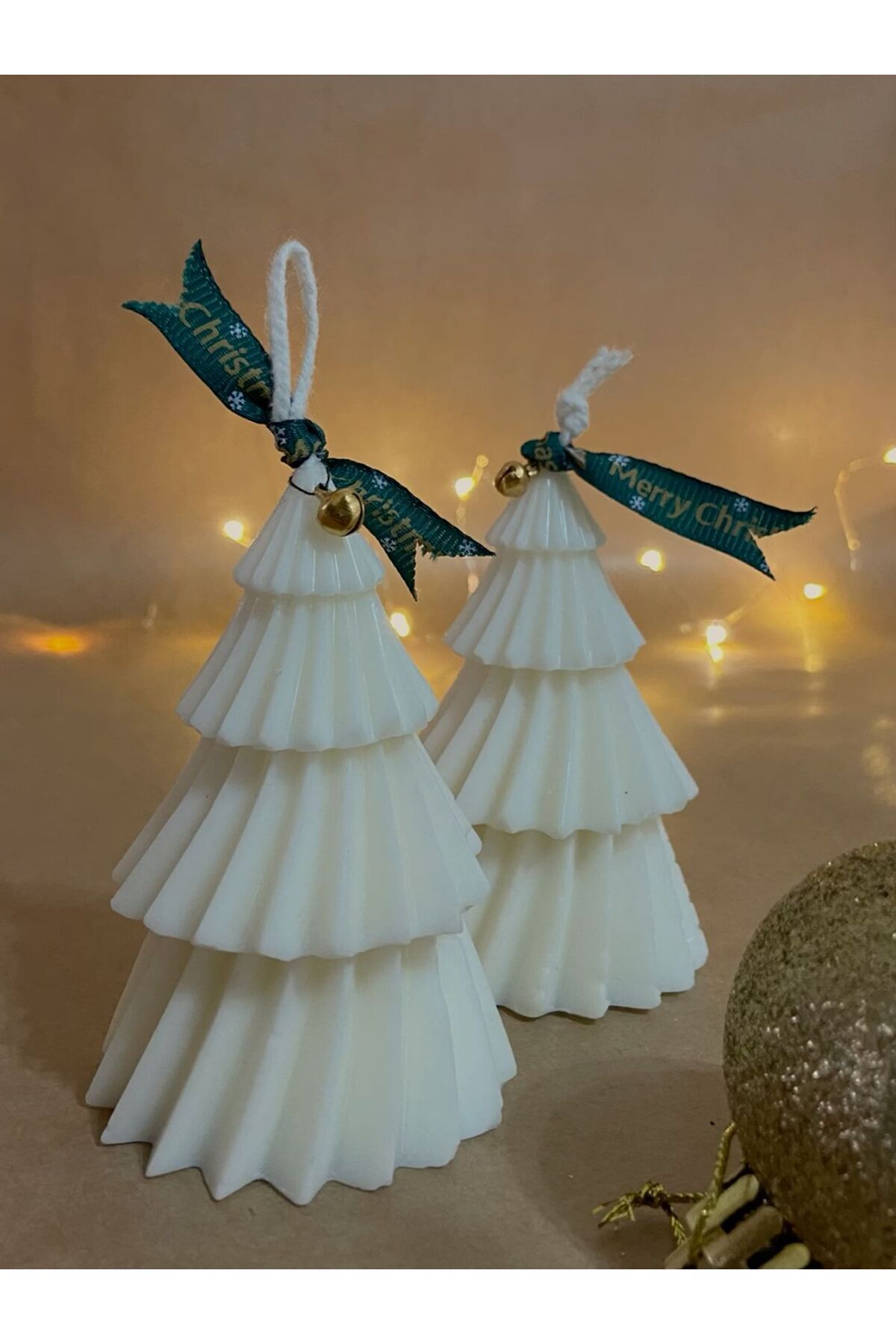 CANDLE El Yapımı kokusuz Soya Wax Yılbaşı Ağacı Mum – Dekoratif Mum – Yeni Yıl Hediye Mum 13 cm