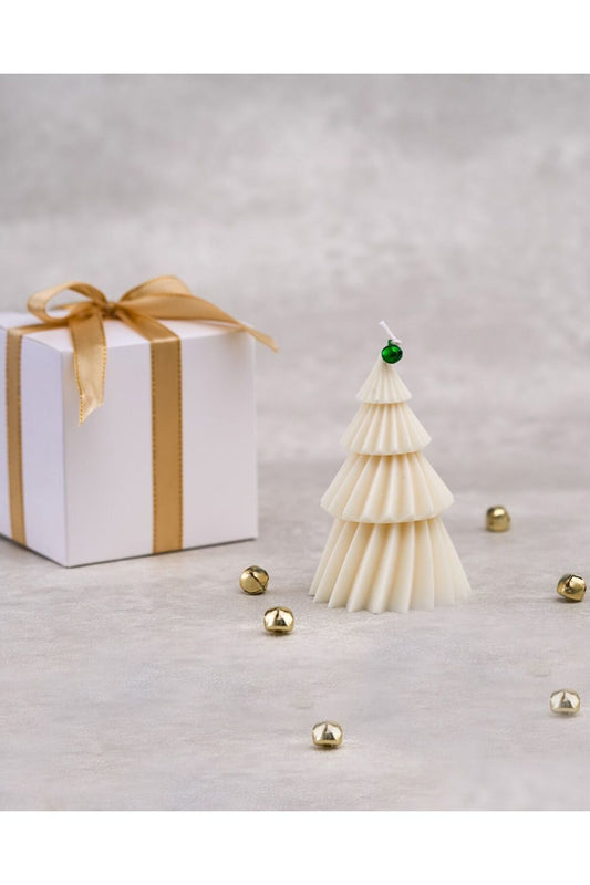 CANDLE El Yapımı kokusuz Soya Wax Yılbaşı Ağacı Mum – Dekoratif Mum – Yeni Yıl Hediye Mum 13 cm
