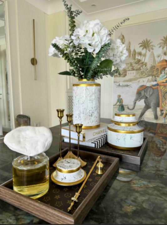 3’lü Gold Metal Şamdan Seti | Dekoratif Mumluk | Modern & Şık Ev Dekorasyonu