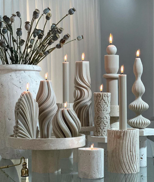 Dekoratif Mum Köşe Set Toplam 9 Parça Takım