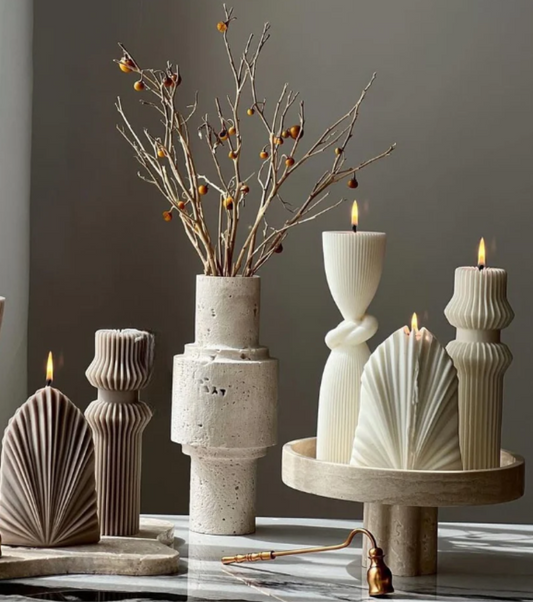 Palm 2 Adet +Üsten Yuvarlak Mum 2 Adet + Duyum Mum 1 Adet- Toplam  5 Parça Takım