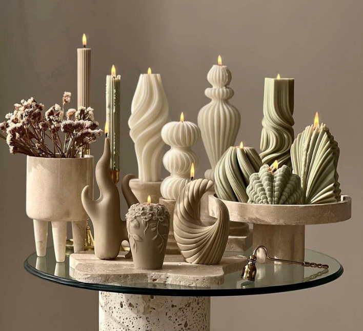 Dekoratif Mum Köşe Set Toplam 12 Parça Mum Takım