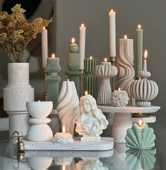 Dekoratif Mum Köşe Seti Toplam 14 Parça Takım