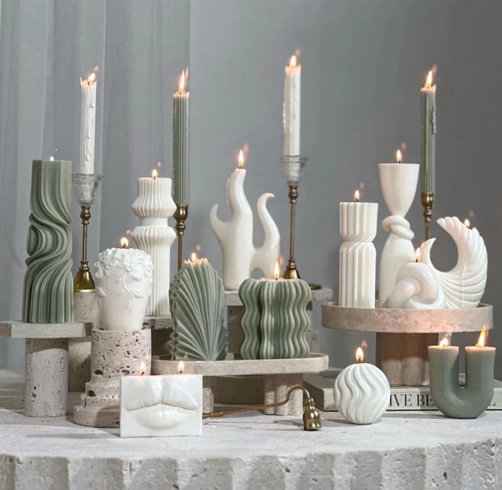 Dekoratif Mum Köşe Set Toplam 16 Parça Takım