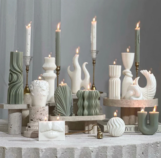 Dekoratif Mum Köşe Set Toplam 16 Parça Takım