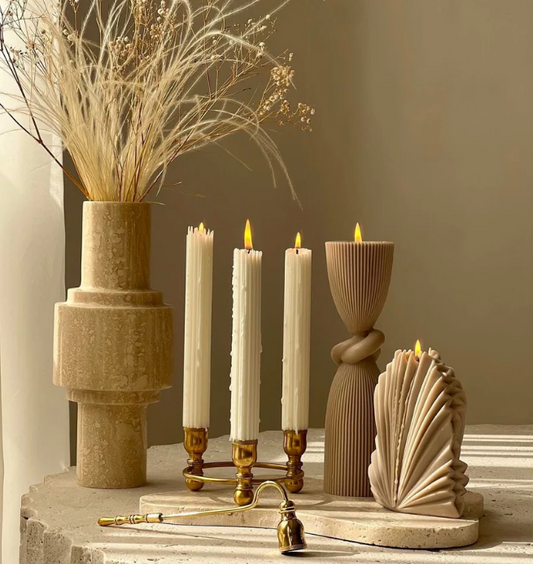 Şamdanlık Mum 3 Adet +Duyum 1 Adet +Palm  1 Adet - Toplam 5 Parça Takım