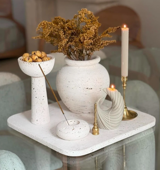 Şamdanlık Mum 1 Adet +Ay Model Mum  1 Adet - Toplam 2 Parça Takım