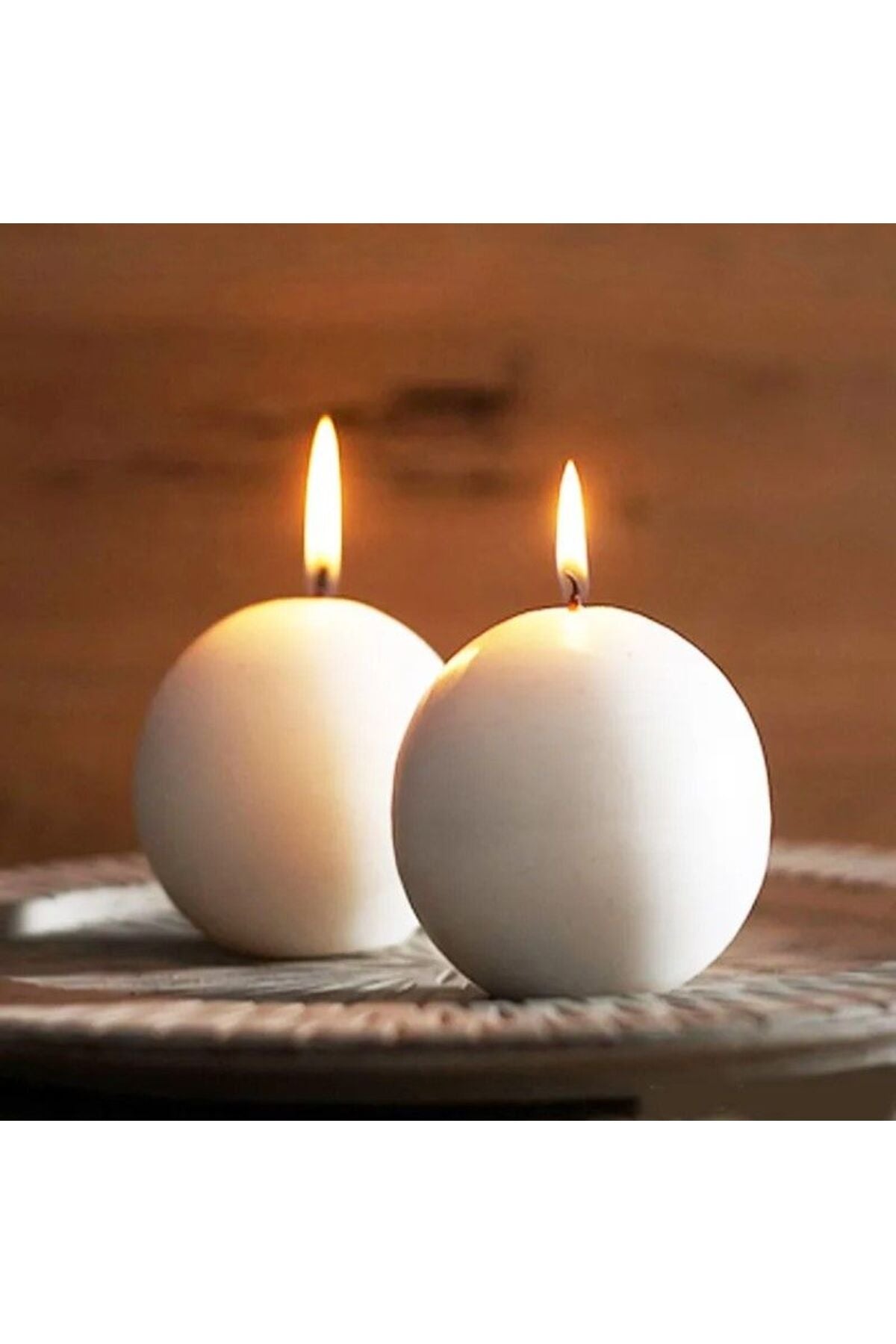CANDELl Yuvarlak Dekoratif Küre Mum – Beyaz Minimal Tasarım, Vanilya kokulu, Ev Dekorasyon Mum 5*4cm