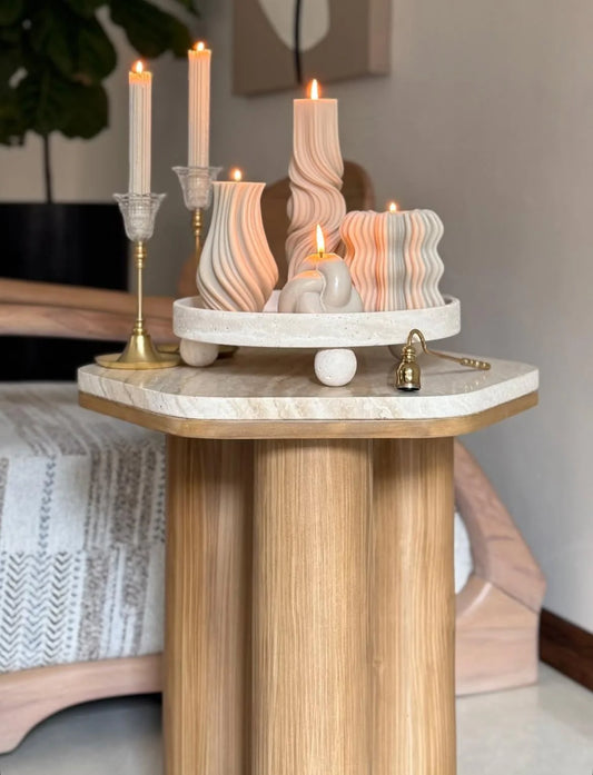 Dekoratif mum Düyüm +Dalga+Vazo Mum+Dalga +Şamdanlık mUm Toplam 6 Parça