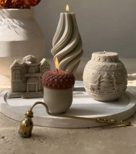 CANDLE Vazo Mum +Coin +Ev Tolma 3Parça