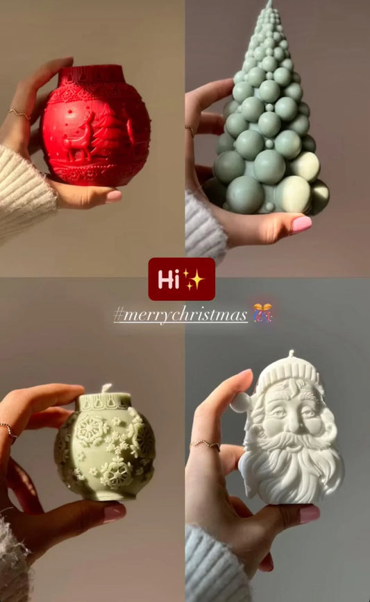 CANDLE YeniyIl Buyuk Coin+Noeil Baba +Küçük Coin +Top ağaç Toplam 4 parça