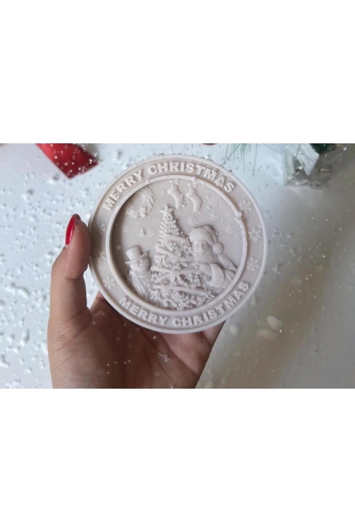 CANDLE Yılbaşı Chirismas Yeniyıl Coin Model Beyaz Renk Dekoraitf Mum