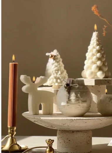 CANDLE YeniYıl Top Açağ+Çam Ağaç +Buyuk Coin +Şamdan Mum +Geyik 5 parça