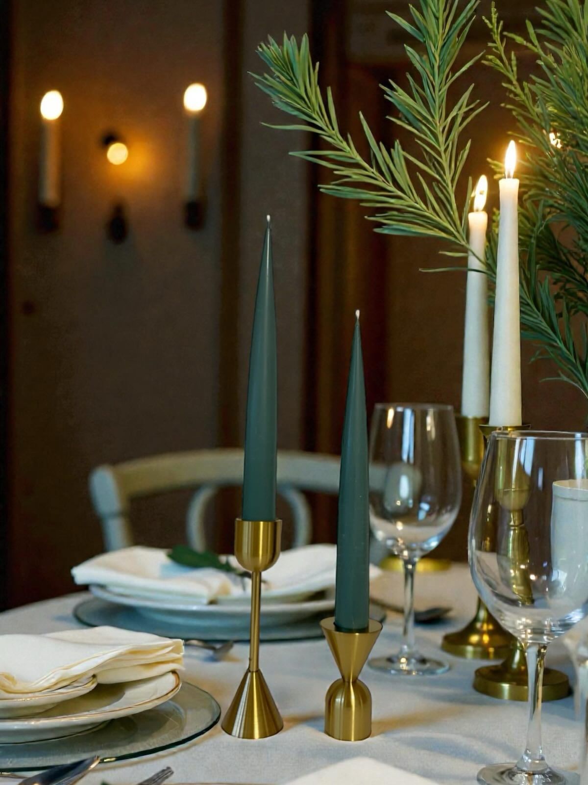 Bronz Ton Metal Şamdan Seti 3’lü – Modern Dekoratif Mumluk & Masa Üstü Ev Dekoru