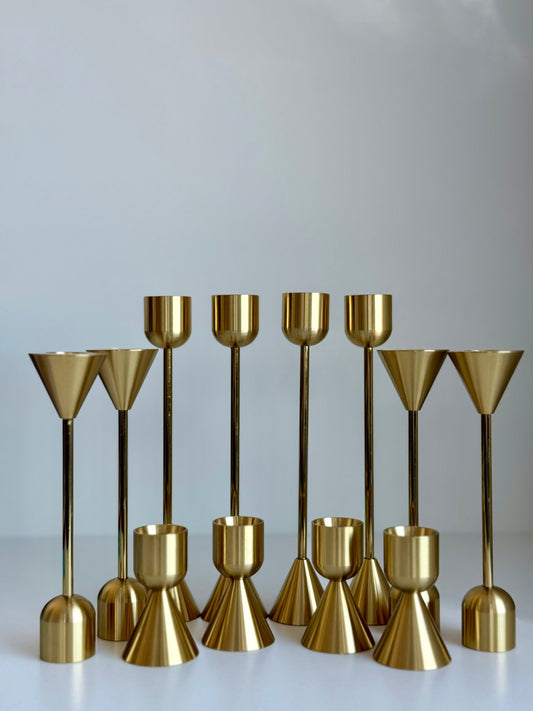 Bronz Ton Metal Şamdan Seti 3’lü – Modern Dekoratif Mumluk & Masa Üstü Ev Dekoru