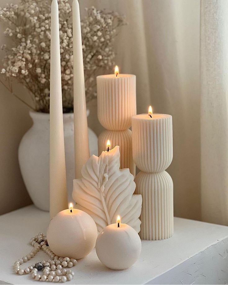 Lumieri Candle El Yapımı Kokusuz Çokgen Yuvarlak Dekoratif Mum–  Yuvarlak Dekoratif Mum-Şamdanlık Dekoratif Mum 6'lı