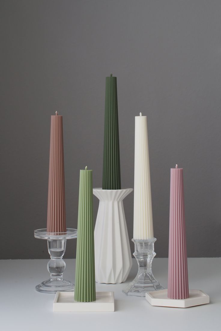 CANDLE El Yapımı Kokusuz Çokgen Uzun Şamdanlık Mum 20*4- Düz Sade Şamdanlık Mum– Kırık Beyaz 20*2 Vanilya Kokulu